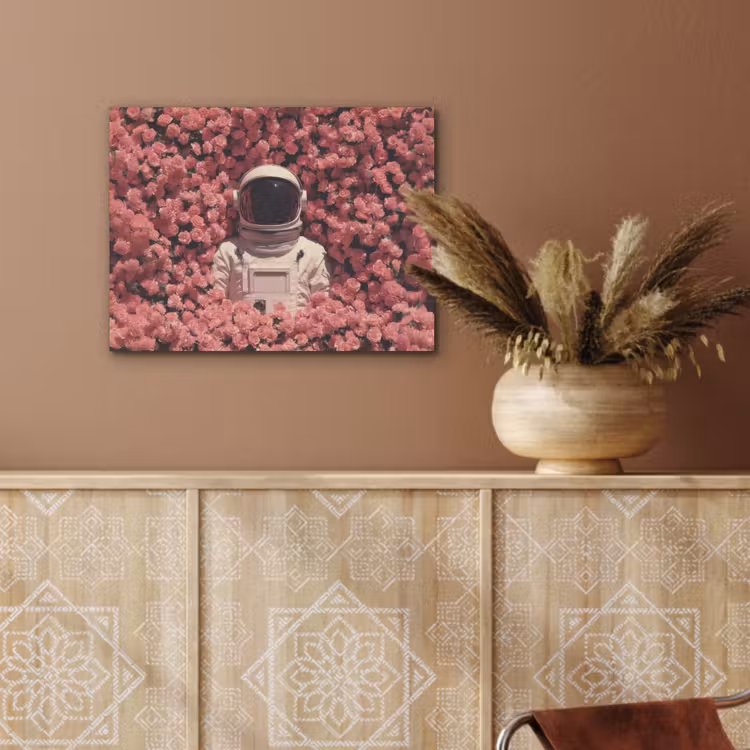 Bloemen - Roze - Astronaut PET vilt klein -sfeer4