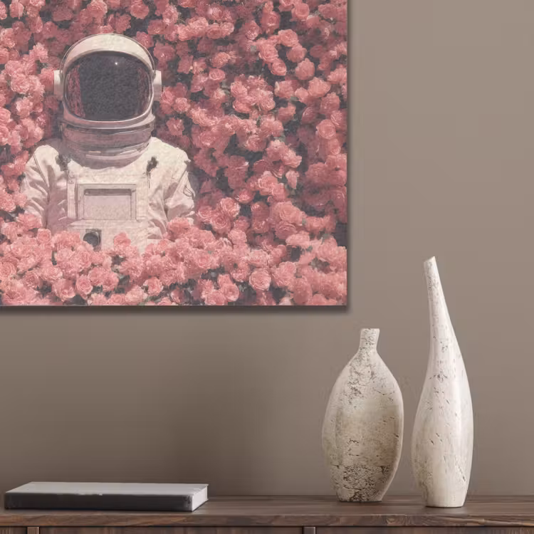 Bloemen - Roze - Astronaut PET vilt klein -sfeer6_closeup