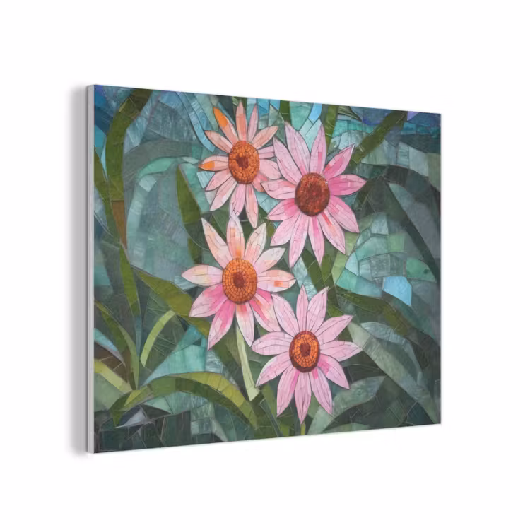 Bloemen - Roze - Glasmozaïek PET vilt klein -3d