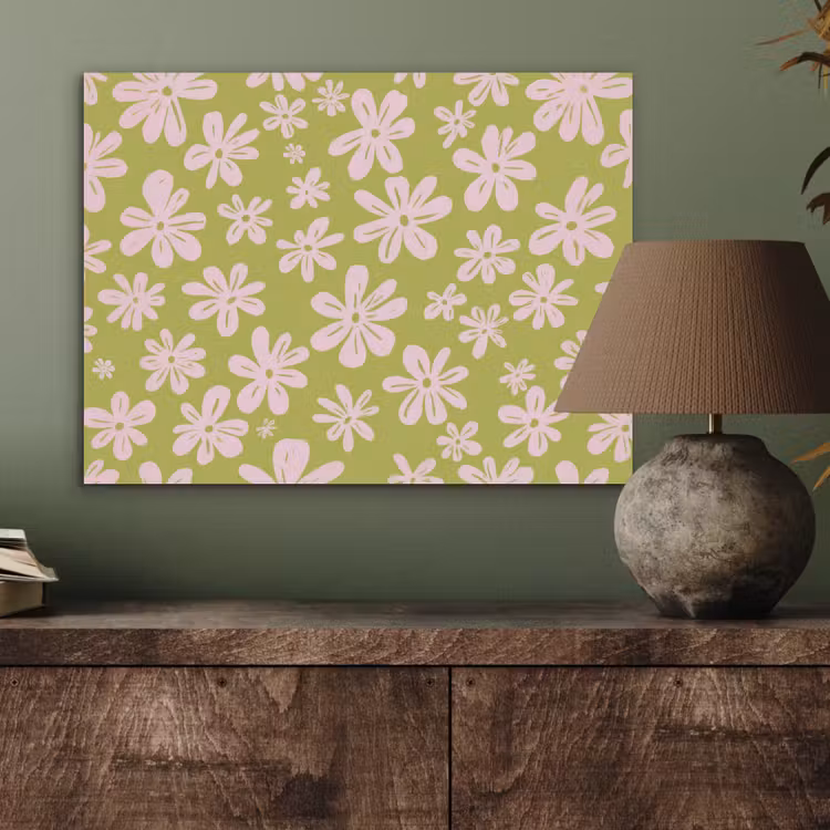 Bloemen - Roze - Getekend - Patroon PET vilt klein -sfeer2