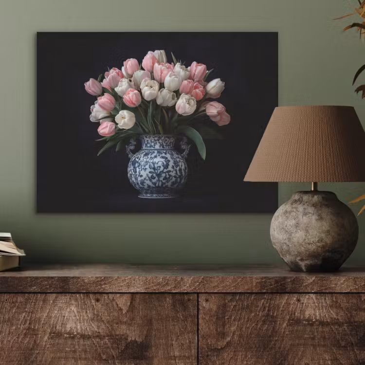 Bloemen - Roze - Tulpen - Vaas PET vilt klein -sfeer2