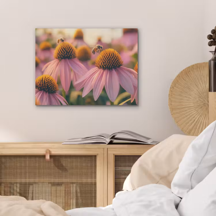 Bloemen - Paars - Bijen PET vilt klein -sfeer3