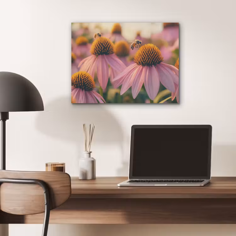 Bloemen - Paars - Bijen PET vilt klein -sfeer5