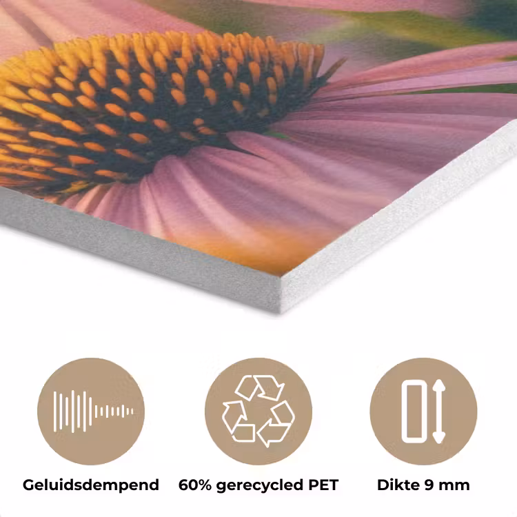 Bloemen - Paars - Bijen PET vilt klein -closeup_NL