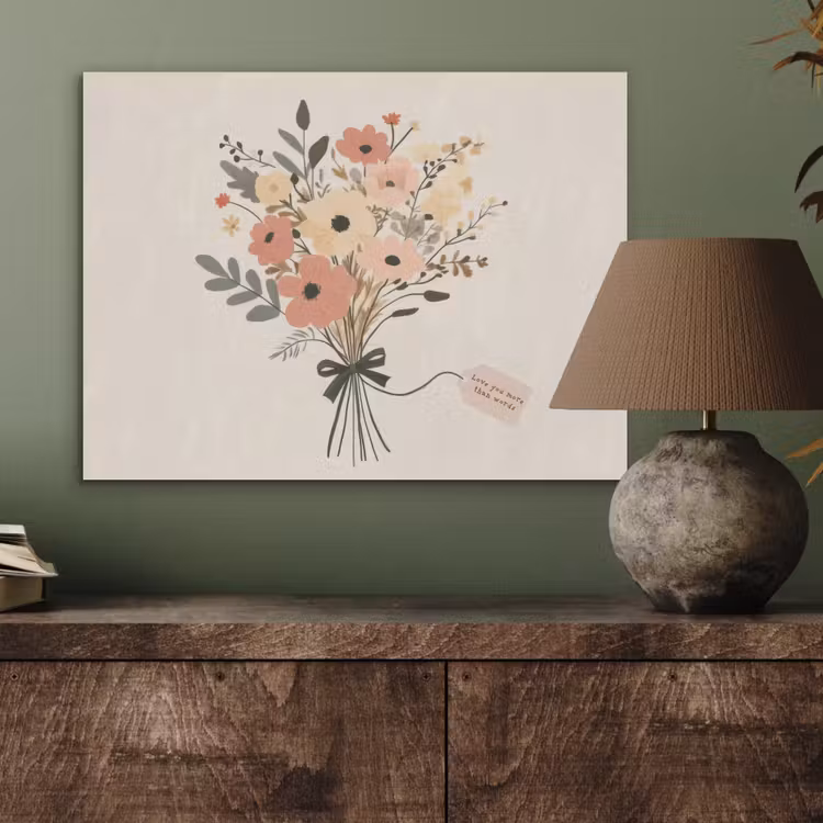 Bloemen - Quote - Beige - Lint PET vilt klein -sfeer2