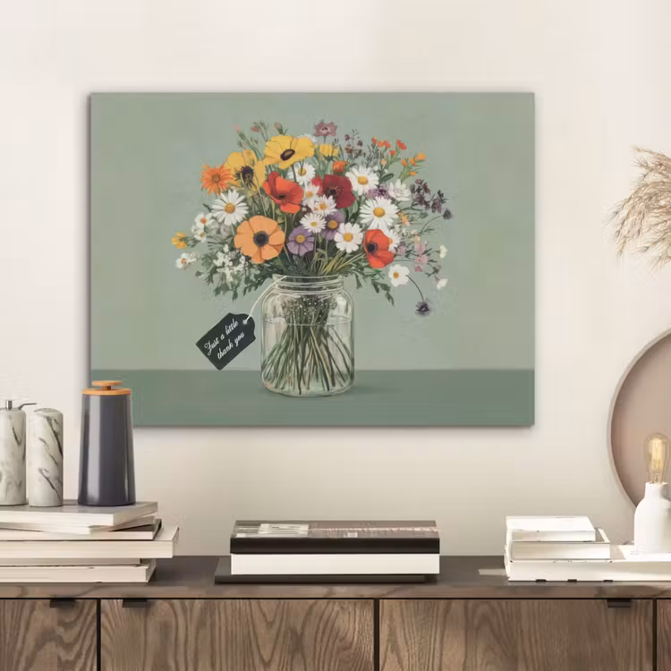 Bloemen - Vaas - Kaartje PET vilt klein -sfeer1