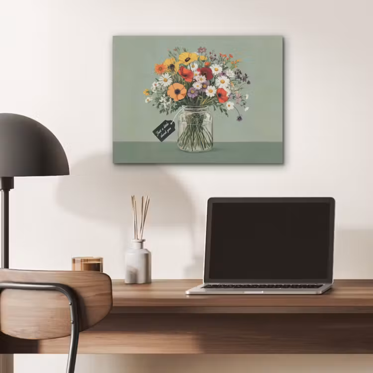 Bloemen - Vaas - Kaartje PET vilt klein -sfeer5