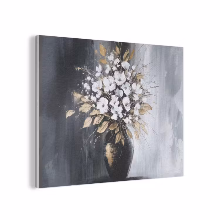 Bloemen - Wit - Vaas - Abstract PET vilt klein -3d