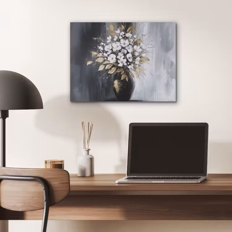 Bloemen - Wit - Vaas - Abstract PET vilt klein -sfeer5
