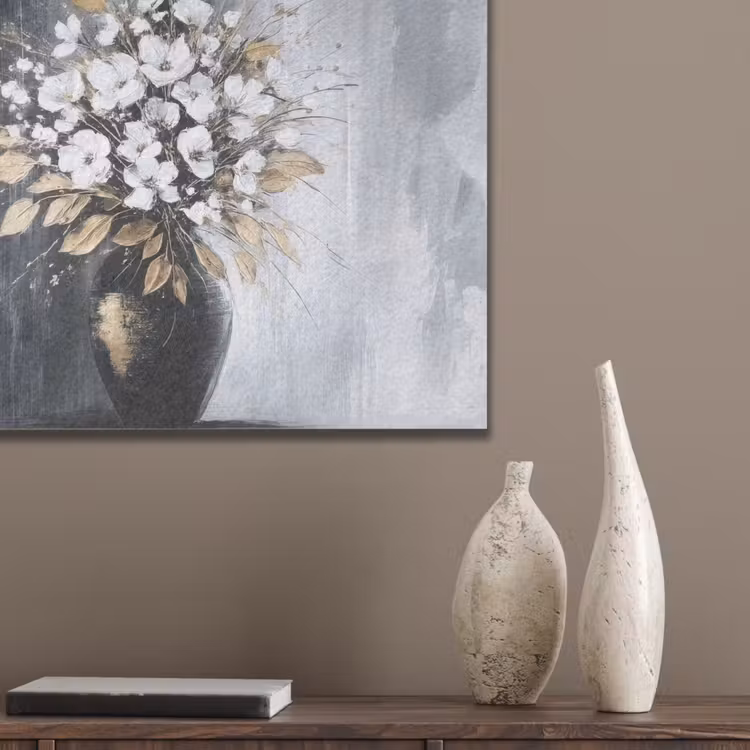 Bloemen - Wit - Vaas - Abstract PET vilt klein -sfeer6_closeup