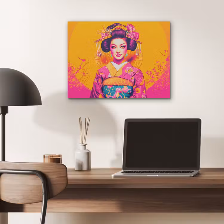 Bloemen - Vrouw - Kimono - Roze PET vilt klein -sfeer5