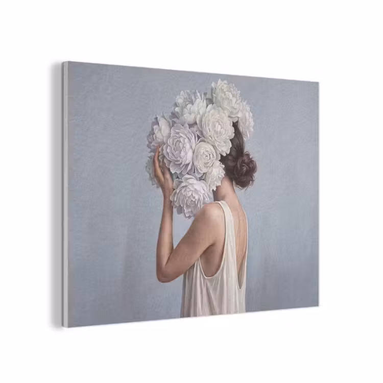 Bloemen - Vrouw - Wit PET vilt klein -3d