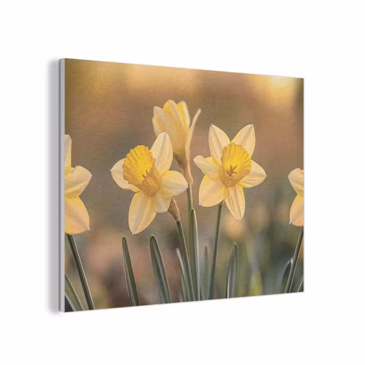 Bloemen - Geel - Wazig PET vilt klein -3d