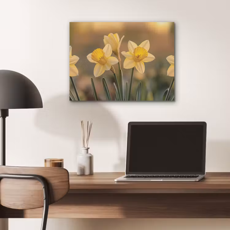 Bloemen - Geel - Wazig PET vilt klein -sfeer5