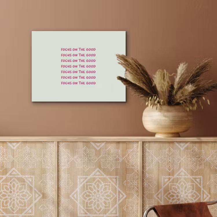 Focus on the good - Roze PET vilt klein -sfeer4