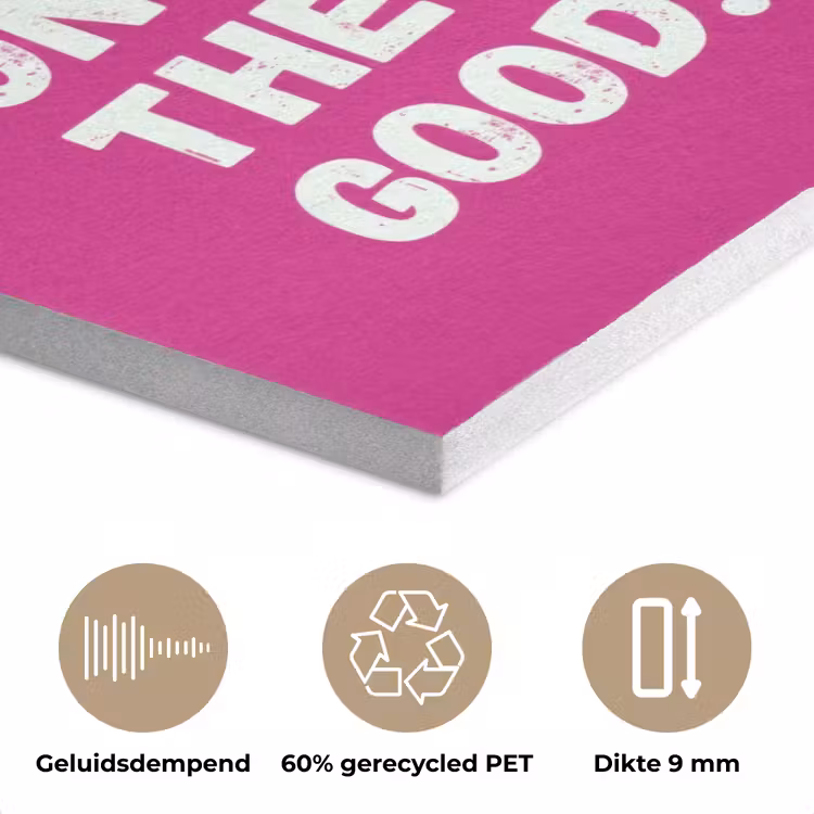 Focus on the good - Roze - Simple PET vilt klein -closeup_NL