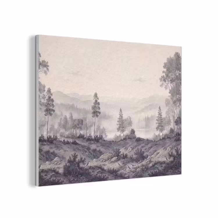 Mistig - Berglandschap - Illustratie PET vilt klein -3d