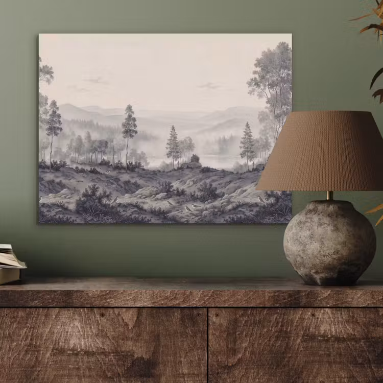 Mistig - Berglandschap - Illustratie PET vilt klein -sfeer2