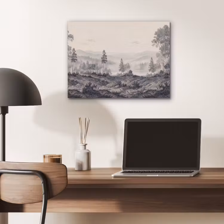 Mistig - Berglandschap - Illustratie PET vilt klein -sfeer5