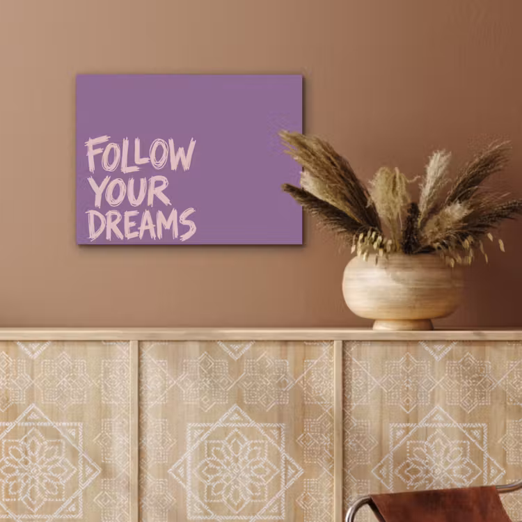 Follow your dreams - Paars - Penseeltextuur PET vilt klein -sfeer4