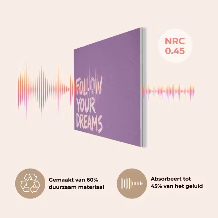Follow your dreams - Paars - Penseeltextuur PET vilt klein -USP_NL