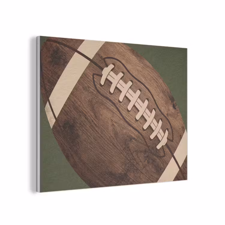 Football - Hout - Sport - Groen PET vilt klein -3d