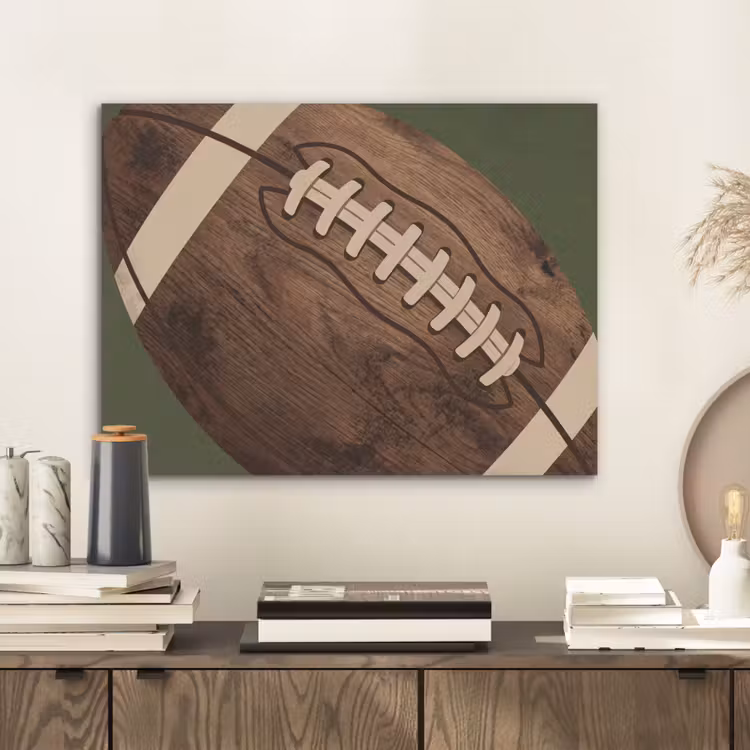 Football - Hout - Sport - Groen PET vilt klein -sfeer1