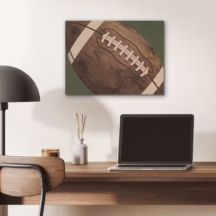 Football - Hout - Sport - Groen PET vilt klein -sfeer5