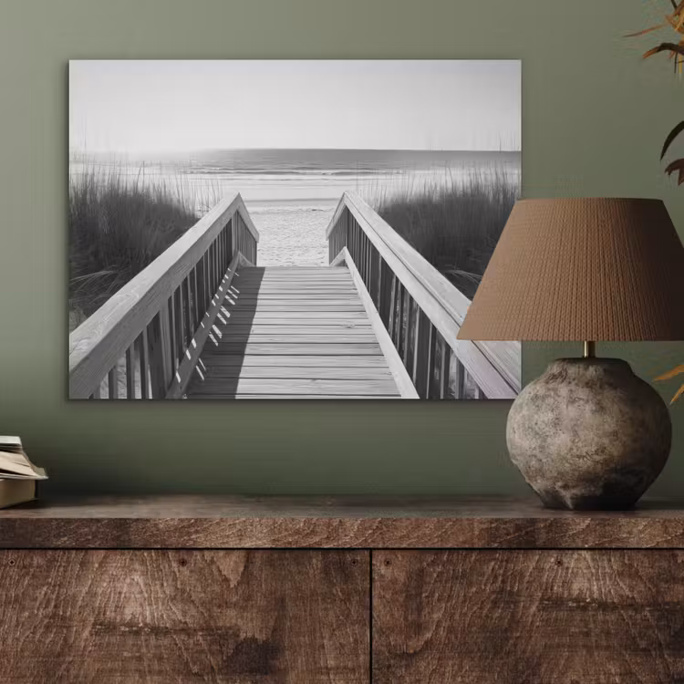 Loopbrug - Hout - Strand - Zee PET vilt klein -sfeer2