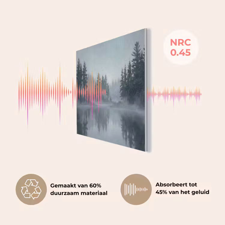 Bos - Meer - Mist - Natuur - Grijs PET vilt klein -USP_NL