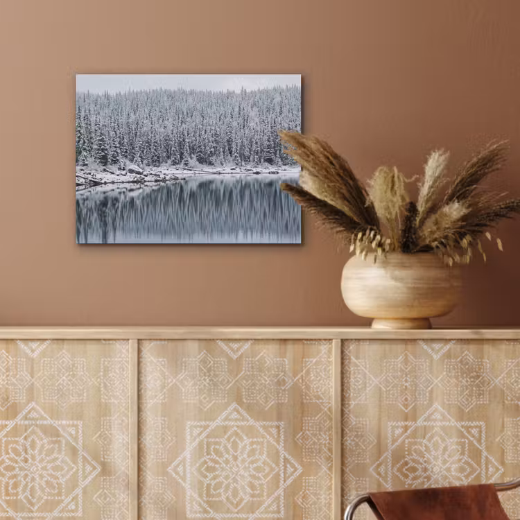 Bos - Reflectie - Meer - Winter - Serene PET vilt klein -sfeer4