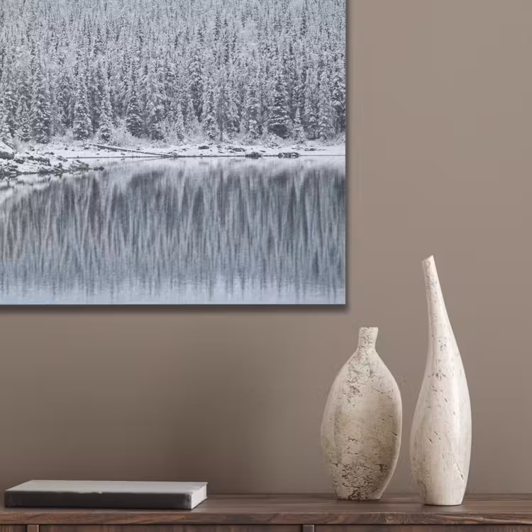 Bos - Reflectie - Meer - Winter - Serene PET vilt klein -sfeer6_closeup