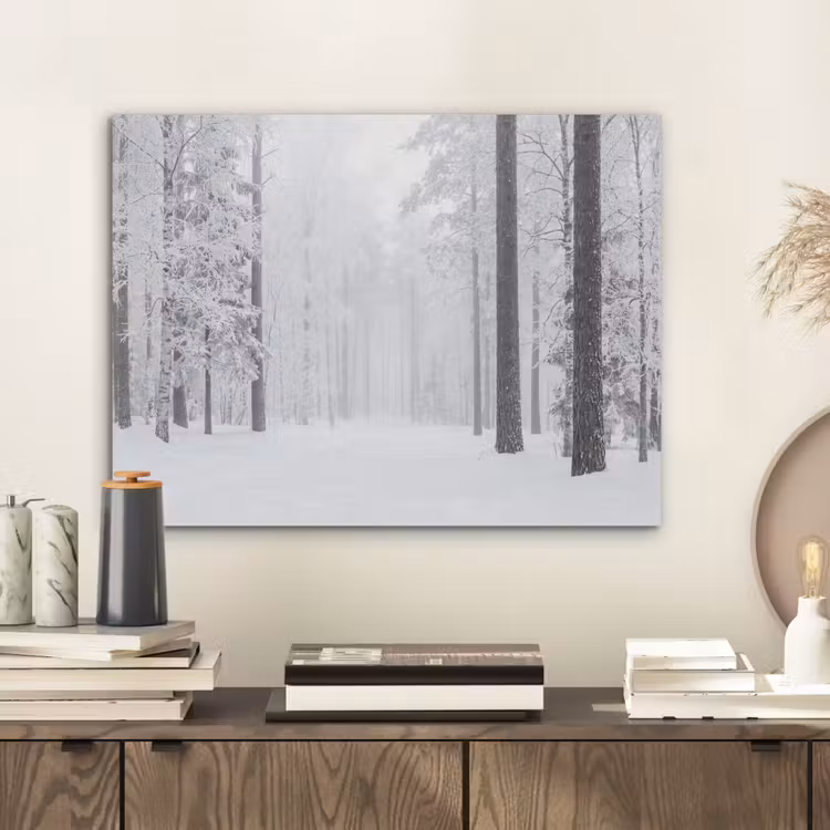 Bos - Sneeuw - Pad - Winter - Stilte PET vilt klein -sfeer1