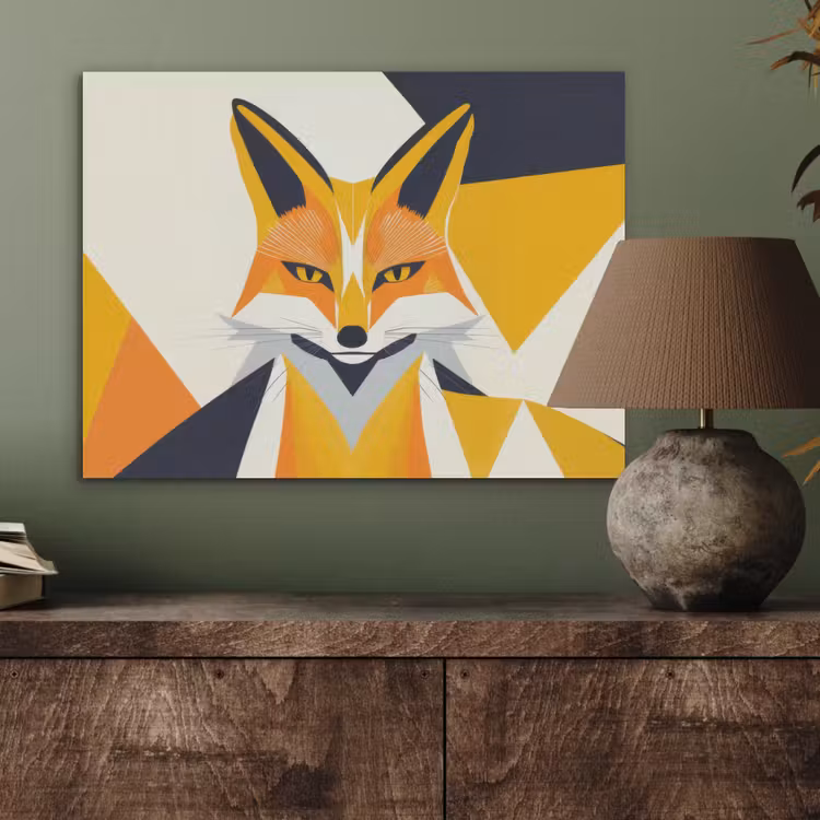 Vos - Oranje - Abstract - Driehoeken PET vilt klein -sfeer2