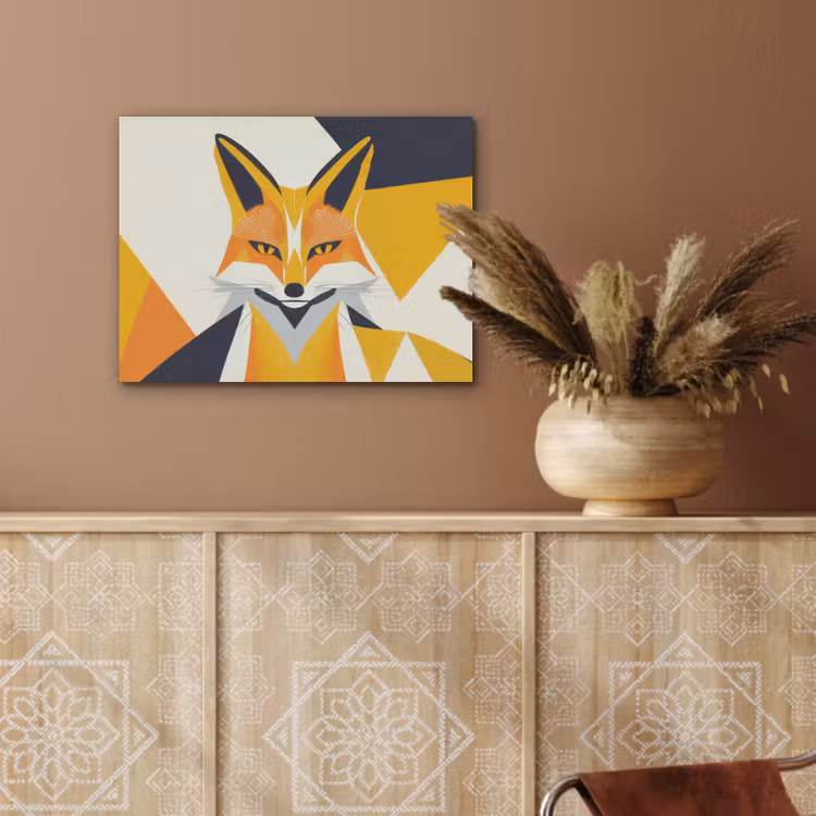 Vos - Oranje - Abstract - Driehoeken PET vilt klein -sfeer4