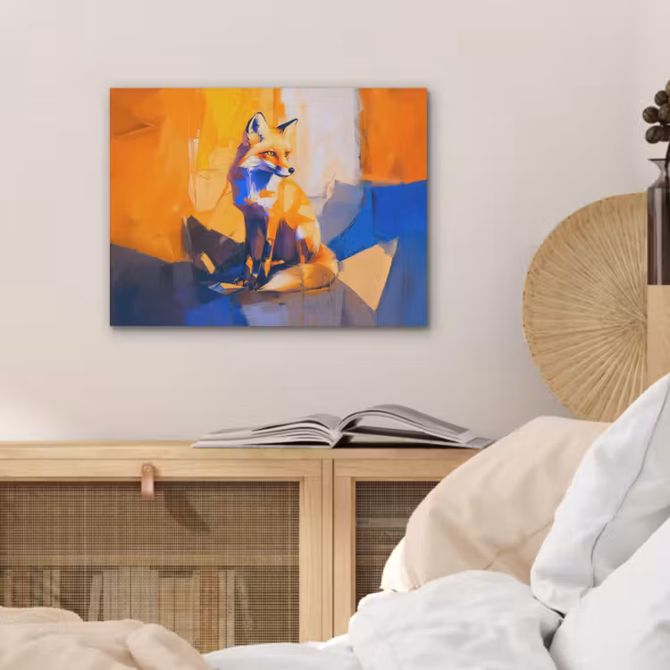 Vos - Oranje - Vormen - Abstract PET vilt klein -sfeer3