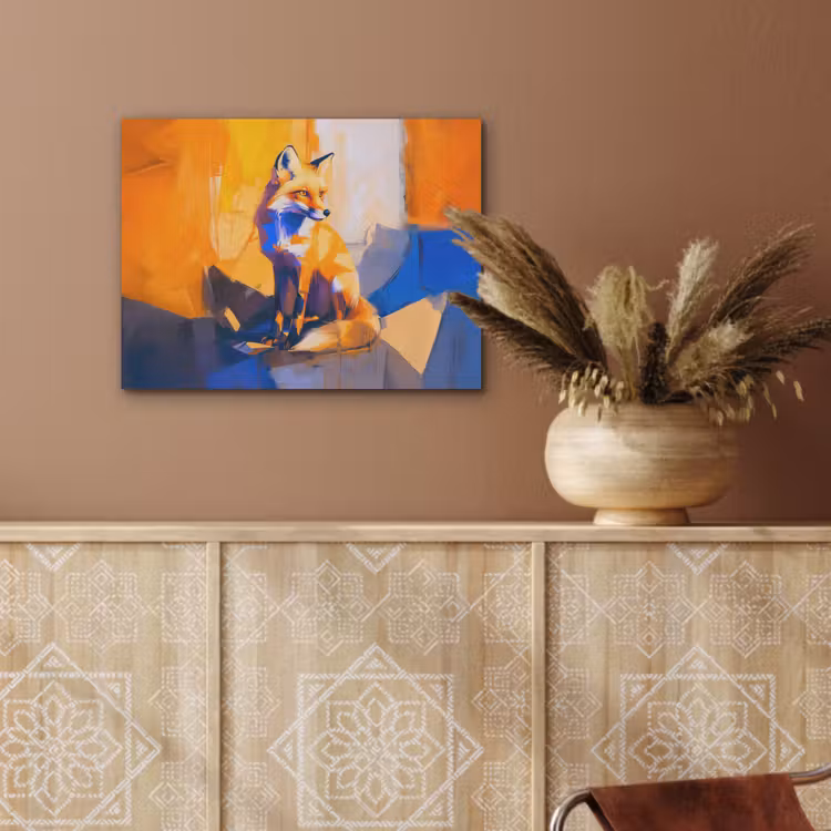Vos - Oranje - Vormen - Abstract PET vilt klein -sfeer4