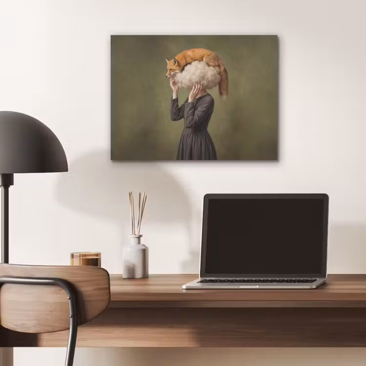 Vos - Surrealistisch - Groen PET vilt klein -sfeer5