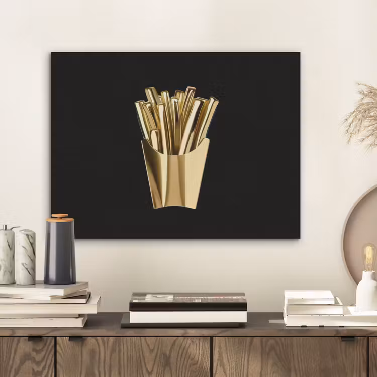 Friet - Goud - Chrome - Eten PET vilt klein -sfeer1