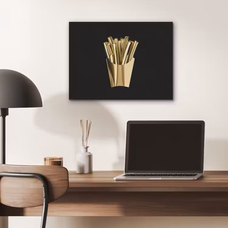 Friet - Goud - Chrome - Eten PET vilt klein -sfeer5