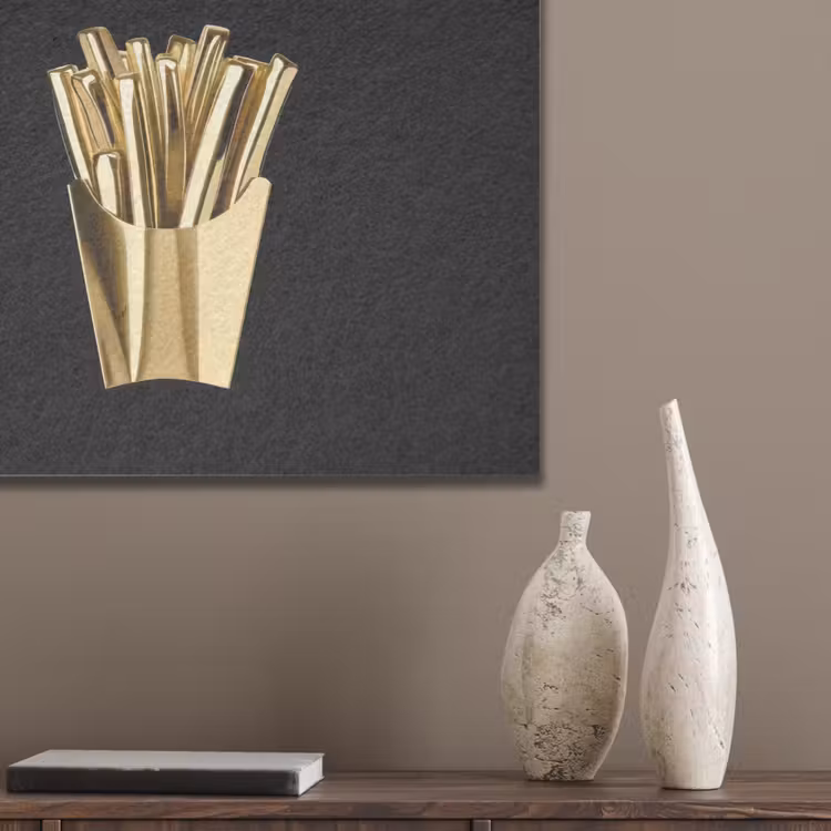 Friet - Goud - Chrome - Eten PET vilt klein -sfeer6_closeup
