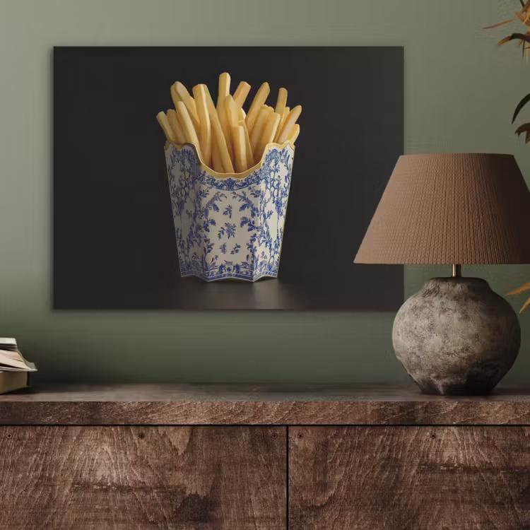 Friet - Porselein - Delfts blauw - Eten PET vilt klein -sfeer2