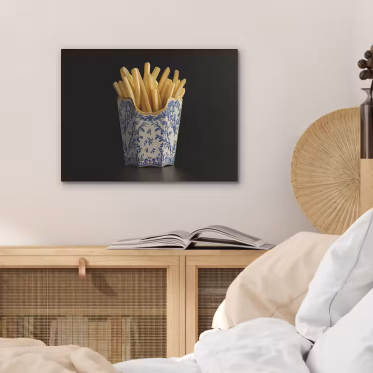 Friet - Porselein - Delfts blauw - Eten PET vilt klein -sfeer3