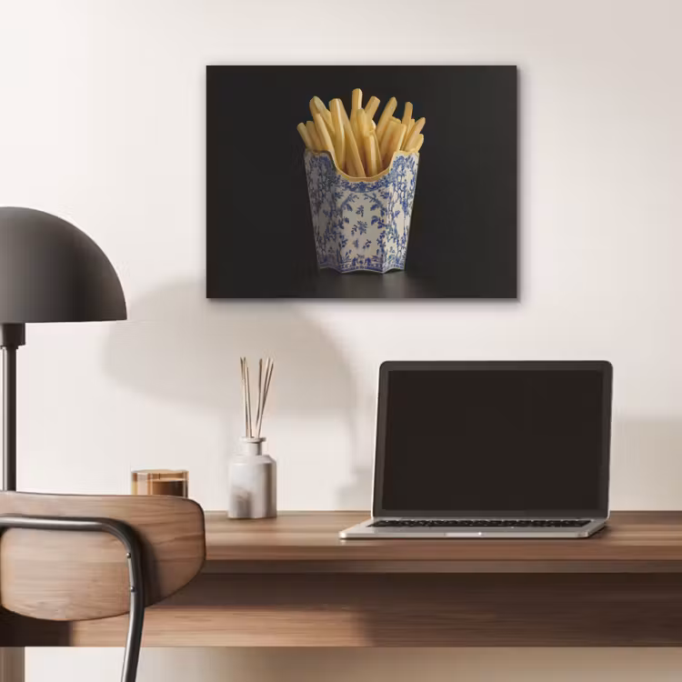 Friet - Porselein - Delfts blauw - Eten PET vilt klein -sfeer5