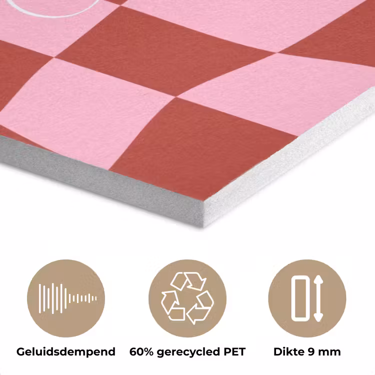 Furture - Geblokt - Rood PET vilt klein -closeup_NL
