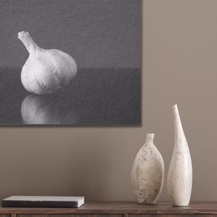 Knoflook - Zwart - Wit PET vilt klein -sfeer6_closeup