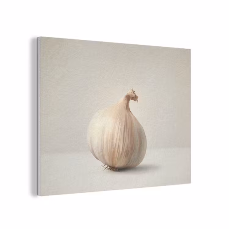 Knoflook - Natuurlijk - Beige PET vilt klein -3d