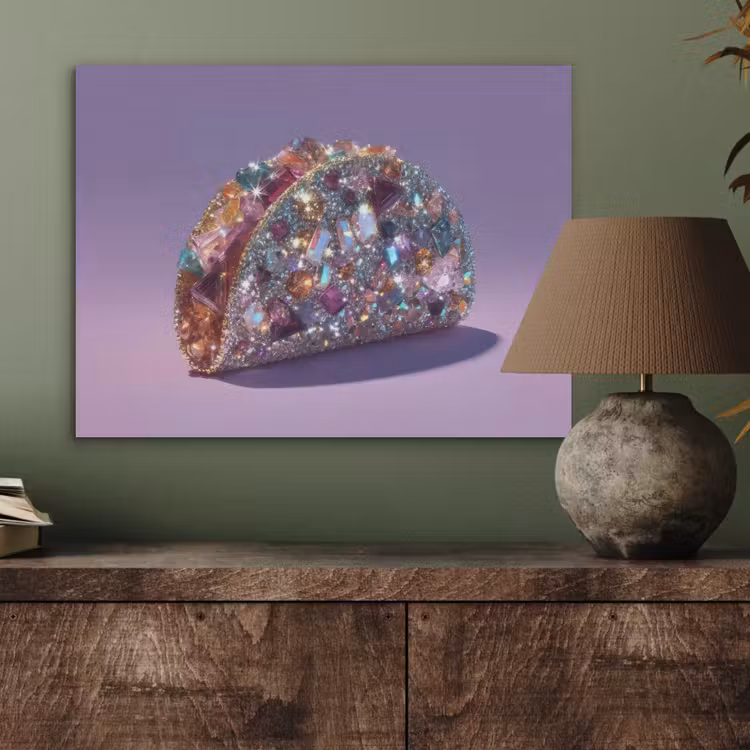 Edelstenen - Glitters - Paars - Kleurrijk PET vilt klein -sfeer2