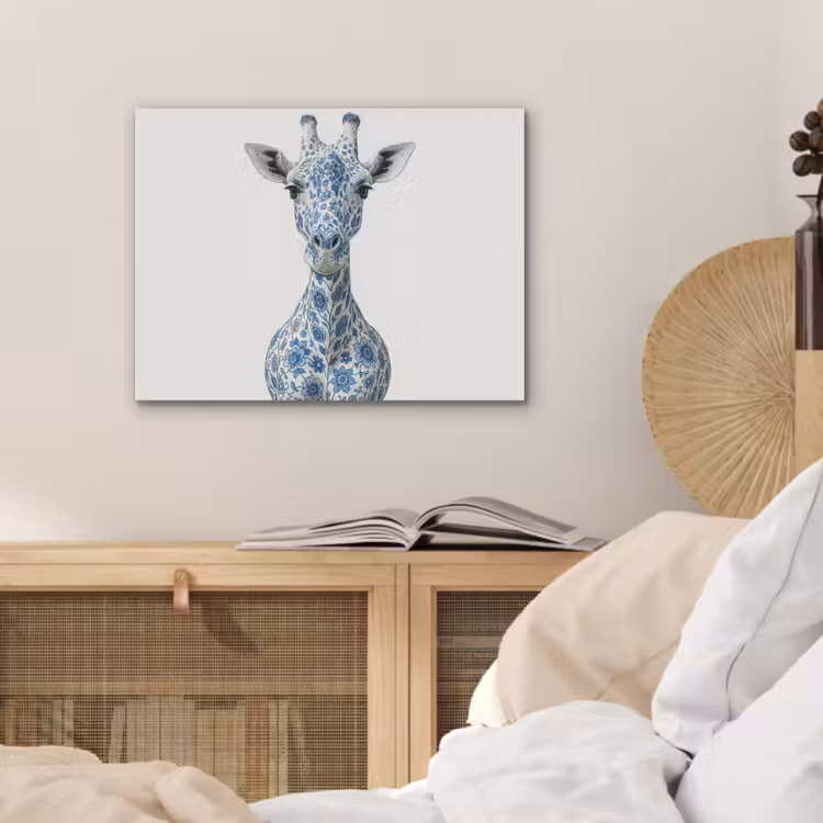Giraffe - Delfts blauw - Dieren - Minimalistisch PET vilt klein -sfeer3