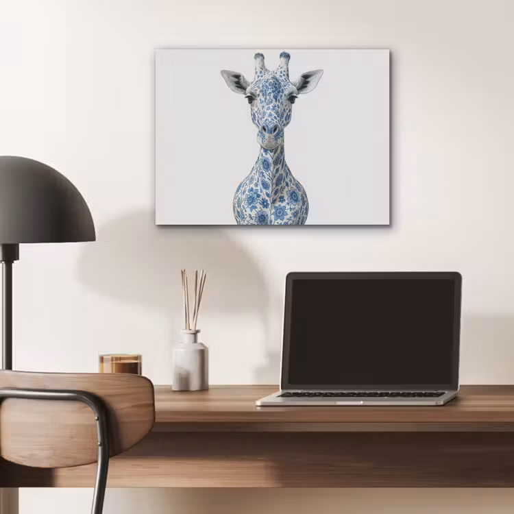 Giraffe - Delfts blauw - Dieren - Minimalistisch PET vilt klein -sfeer5